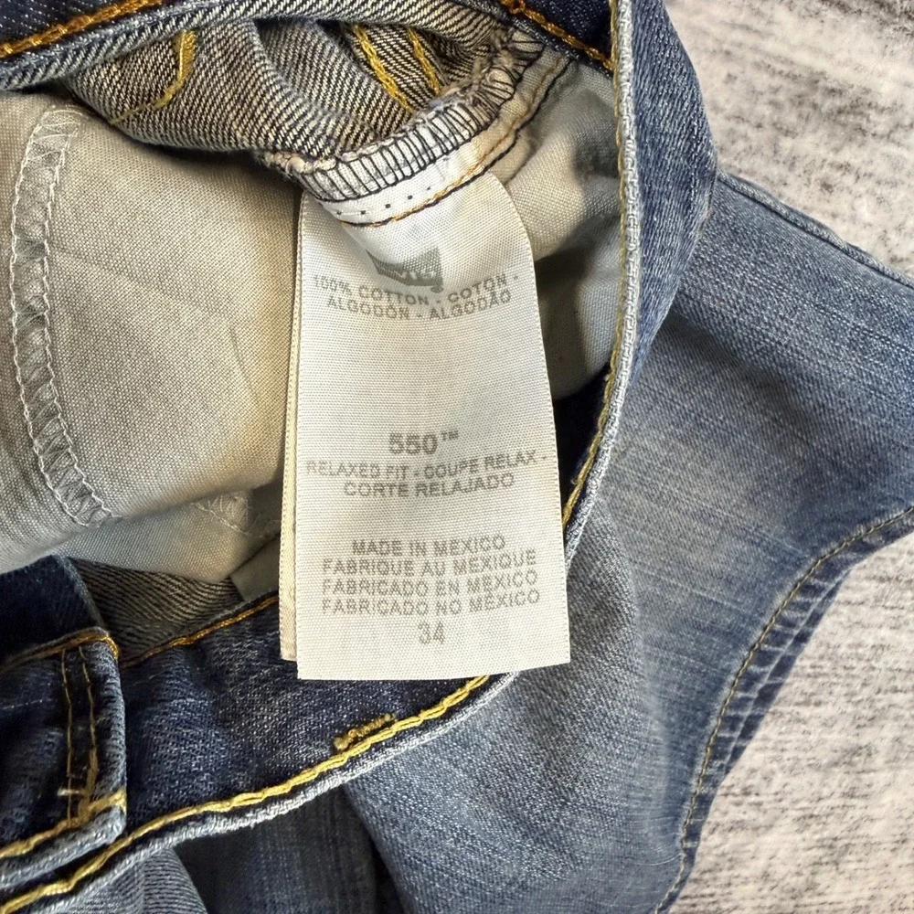 Levis 550‎ Relaxed Fit Denim Shorts Mens 34 Blue Cotton Jean Jorts